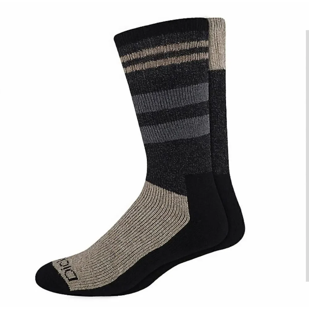 DICKIES Mens Shoe Size 6-12 Heaveyweight Wool-blend Thermel Crew Socks 2-Pack
